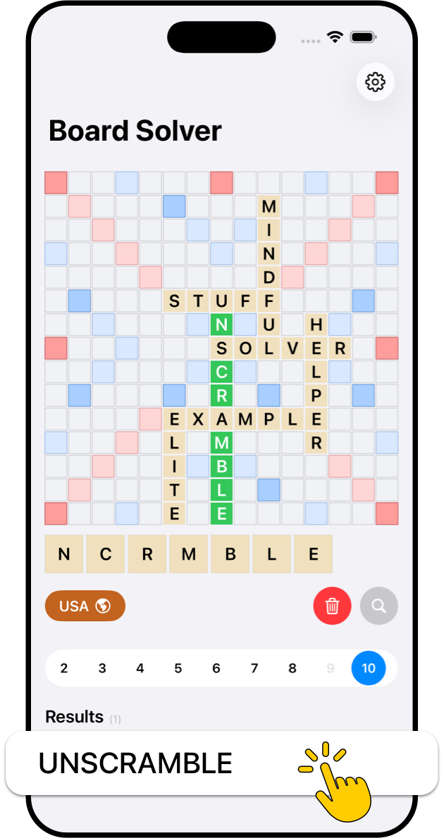 WordFinder Board Solver screen